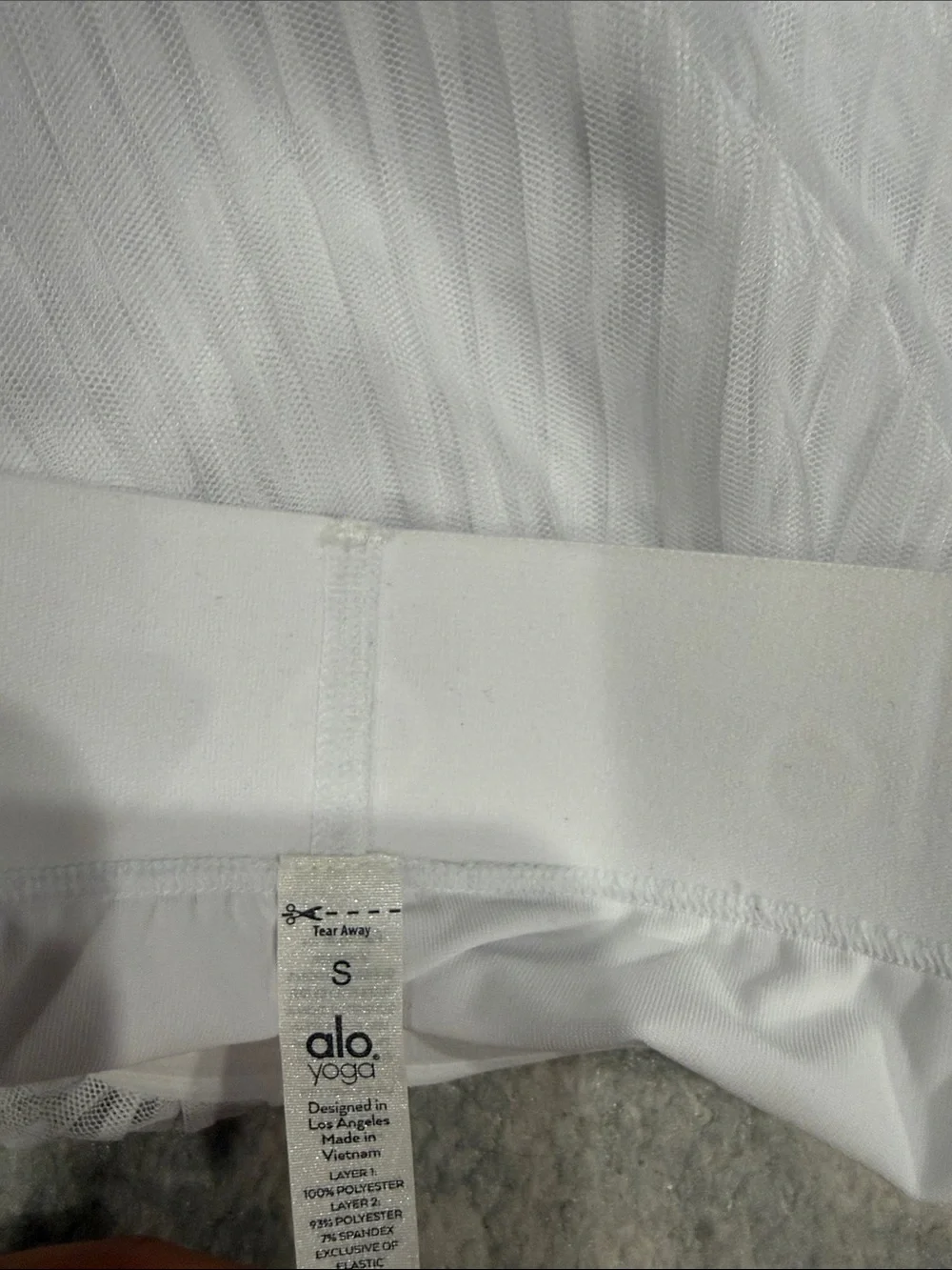 ALO Yoga White Sheer Tulle Skirted Bike Shorts/ Tennis Skirt